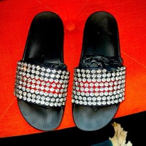 Gucci Crystal Slides size 40 or 9.5 Authentic